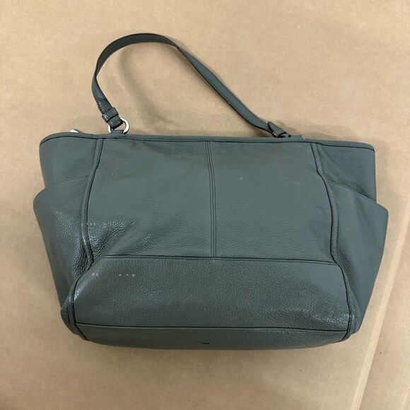 COACH PARK LEATHER CARRIE TOTE F29898 SILVER/OLIVE - Picture 3 of 8